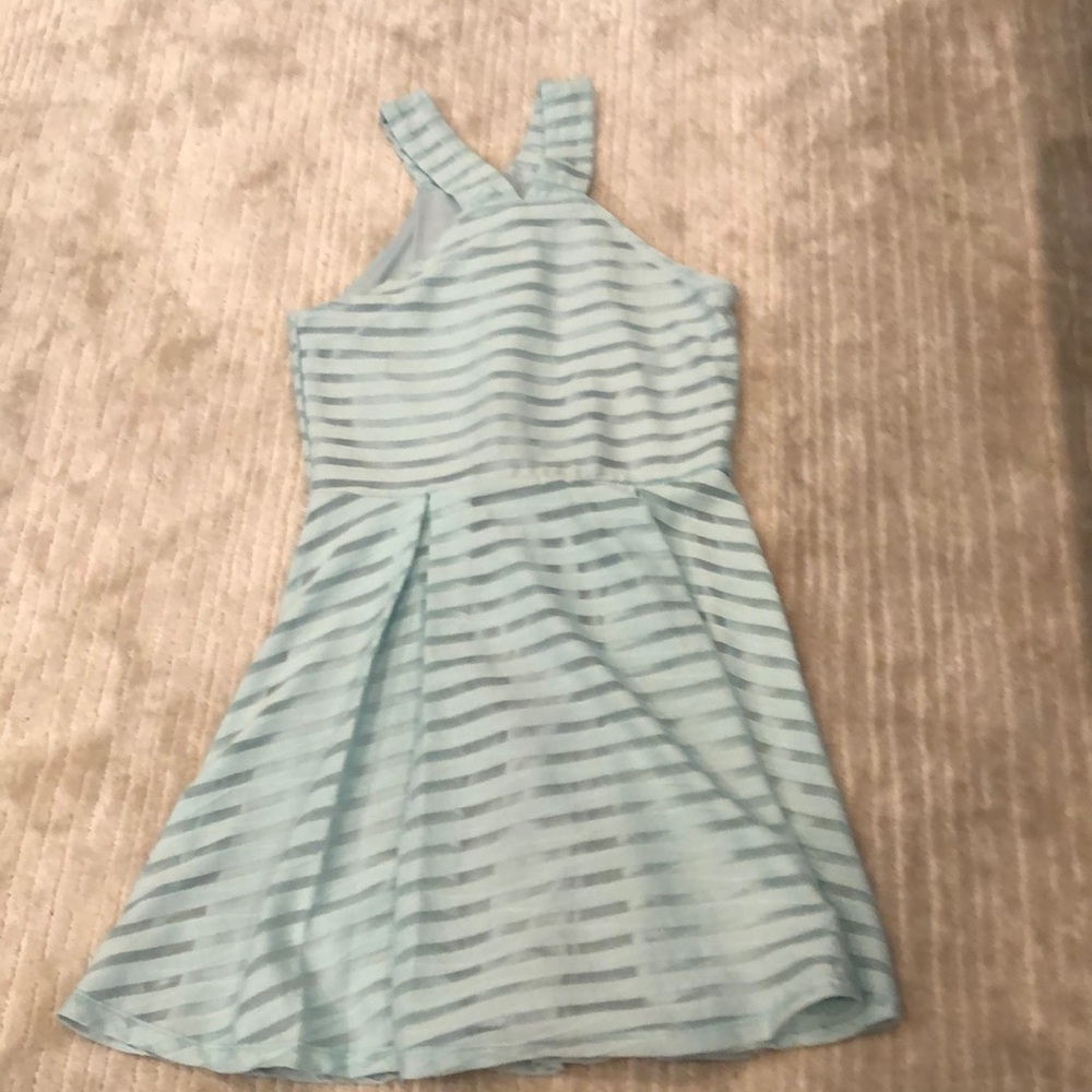 Elisa B Around The Neck Blue Dress